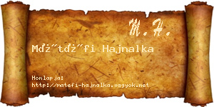 Mátéfi Hajnalka névjegykártya
