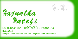 hajnalka matefi business card